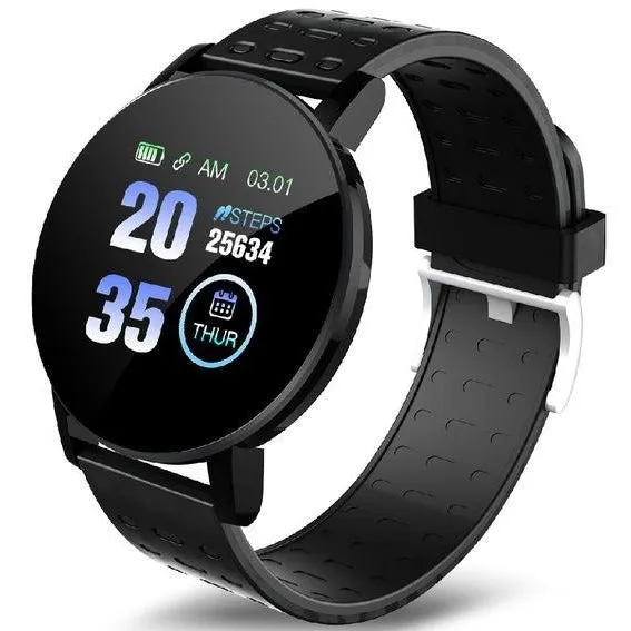 119 Plus Smart Watch & Fitness Tracker (with HR & BP Tracker, Call & MSG Alerts, IPS HD Screen)