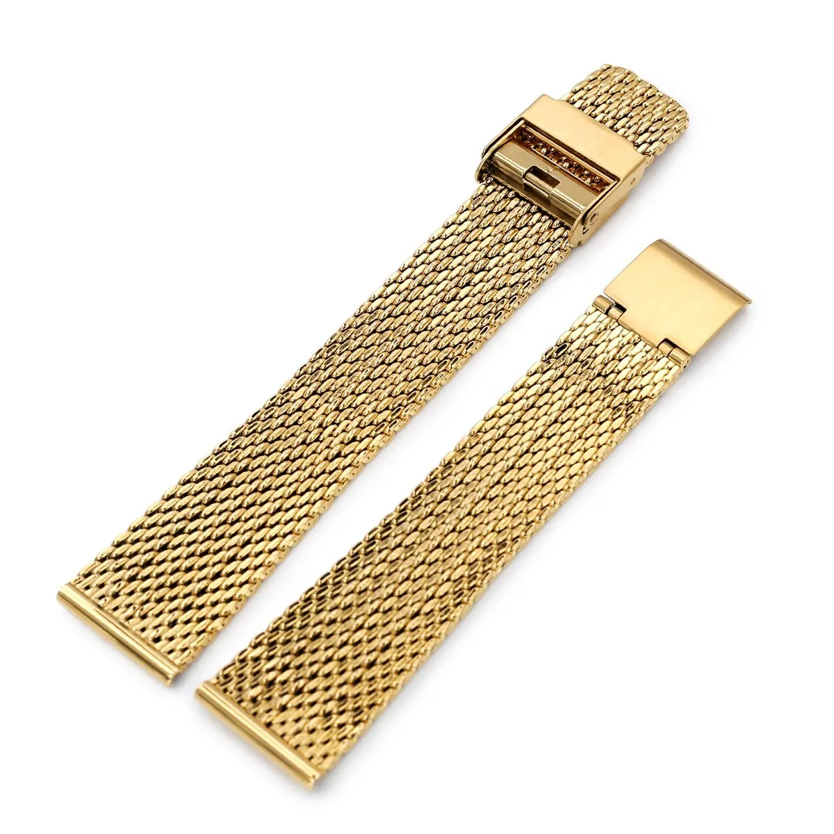 20mm Milanese Bony Wire Mesh Band, Polished IP Gold