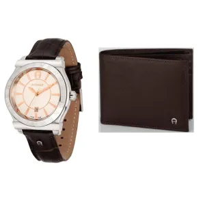 Aigner Bolzano Men Silver Watch Set