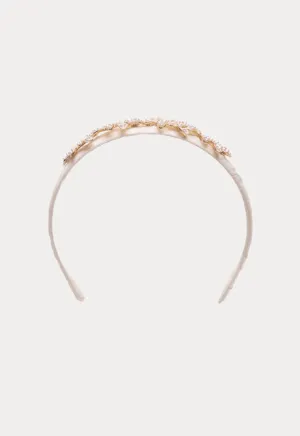 Alloy Beaded Crown Pearl Headband