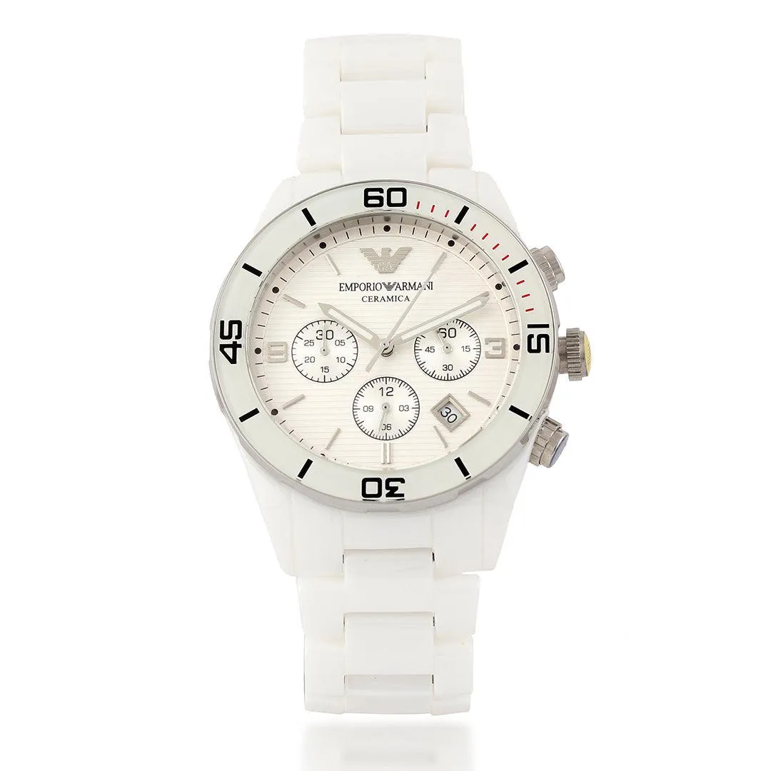 Analogue Ceramica White Wrist Watch