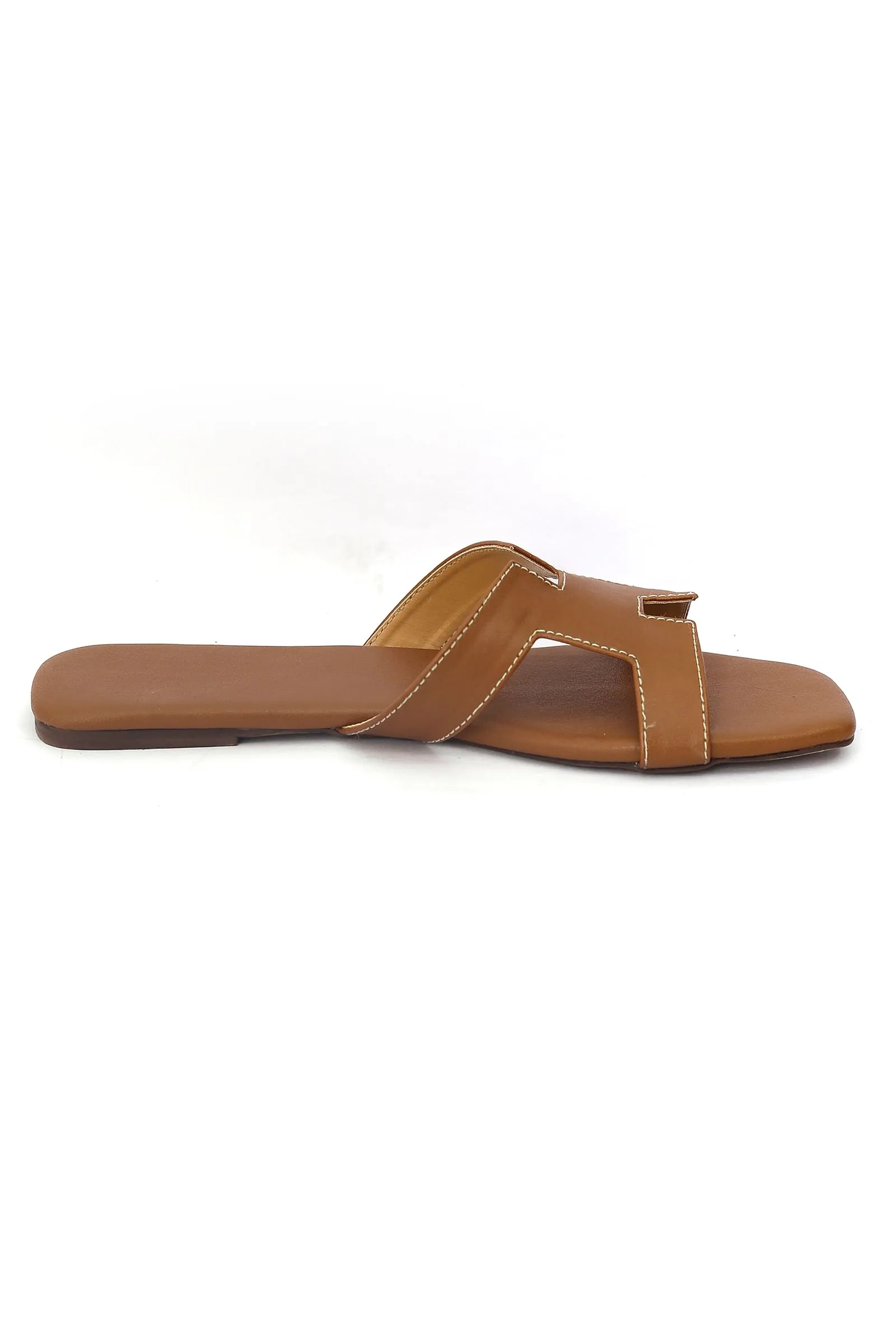 Bark Brown Cruelty Free Leather Sliders