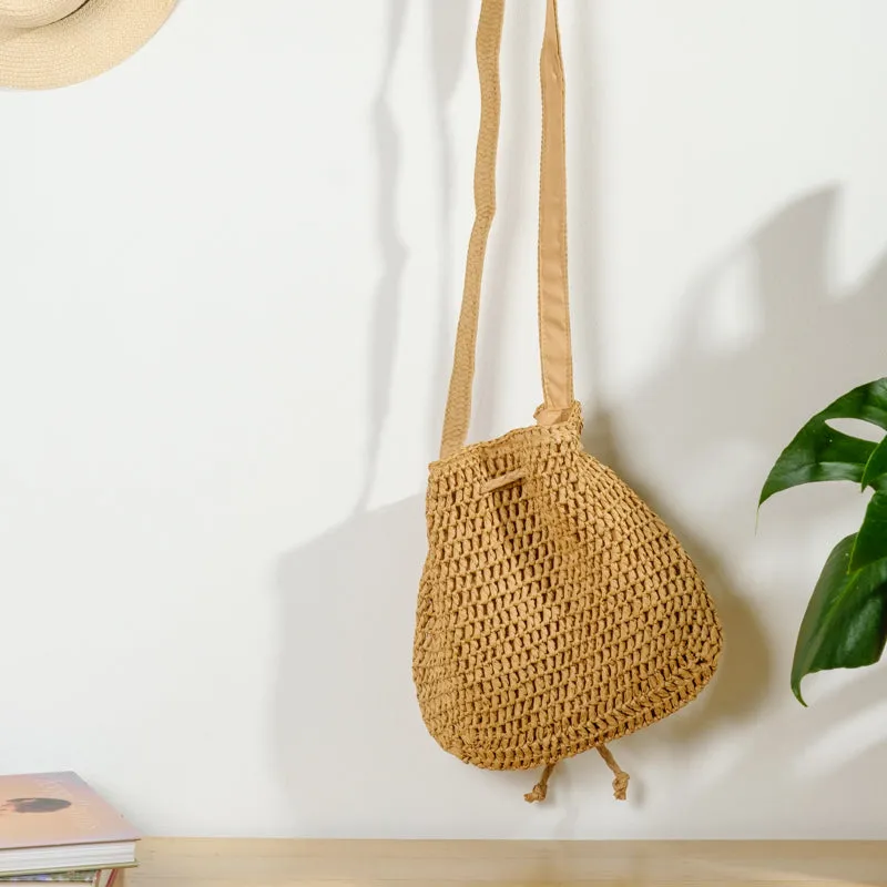 Beach Bag Weave Drawstring - Natural