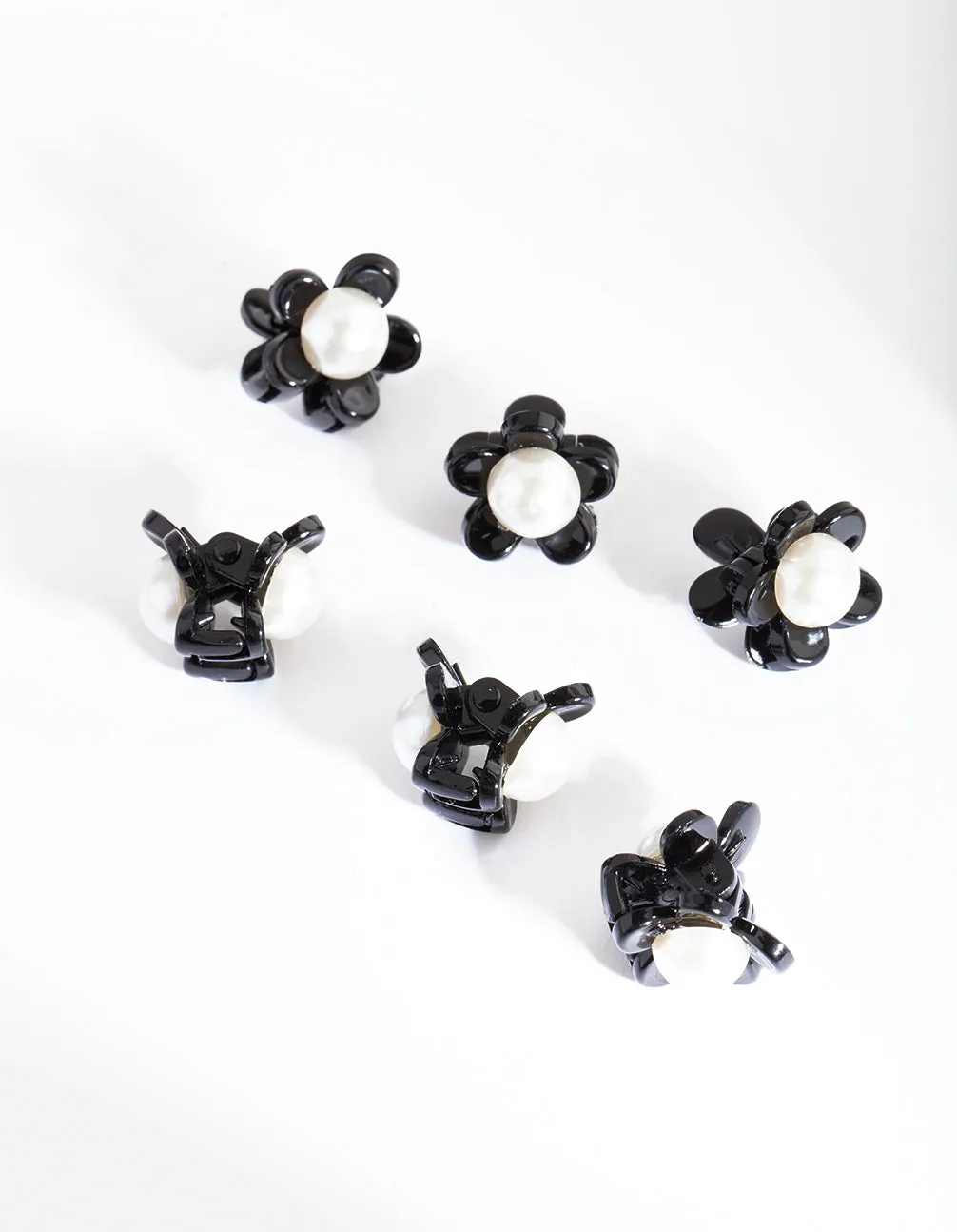 Black Pearl Mini Hair Claw Clips 6-Pack