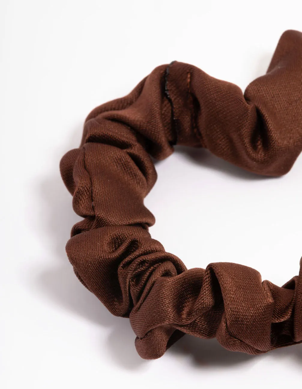 Brown Fabric Narrow Scrunchie