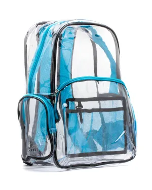 Clear Backpack - Blue and Black