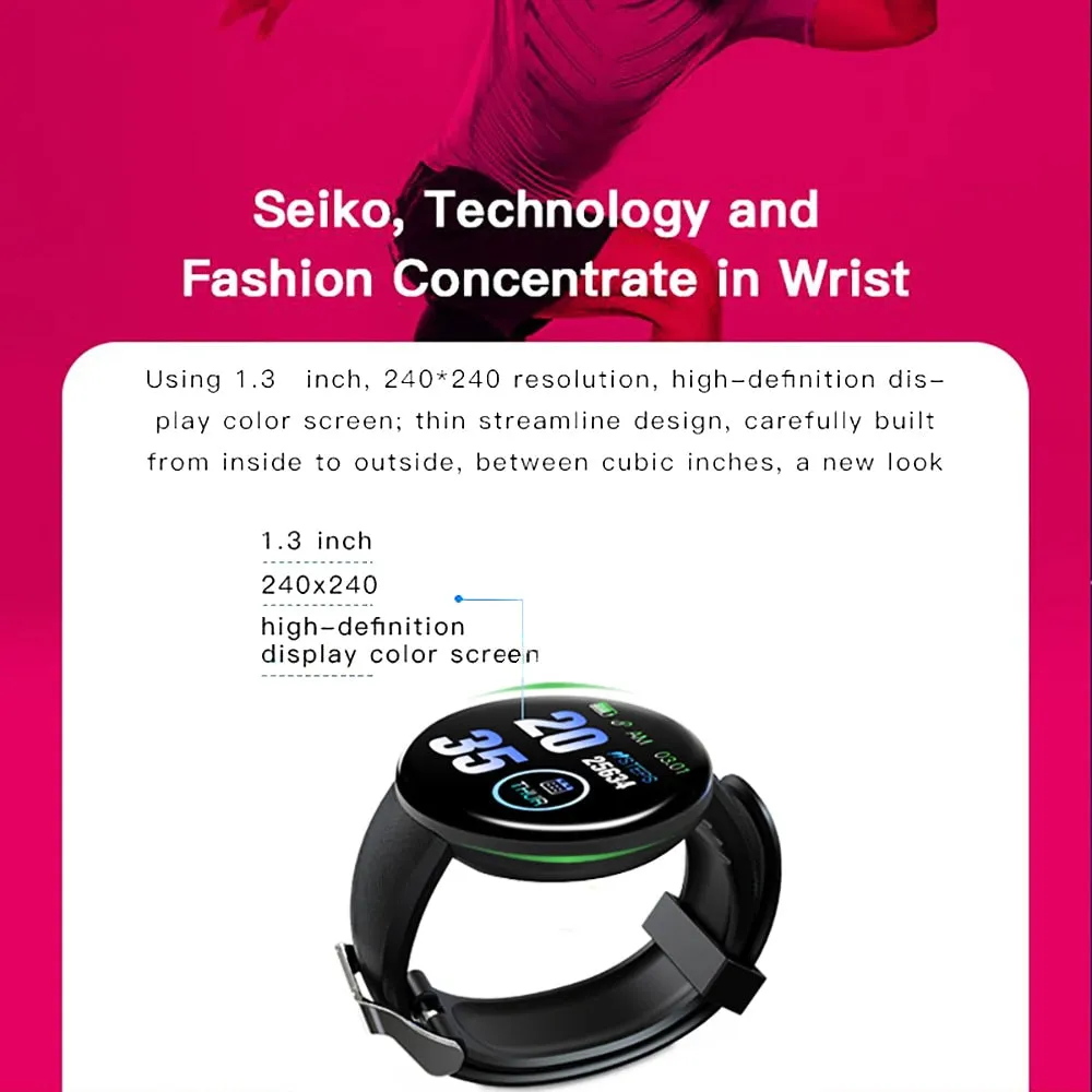 D18 Smart Fitness Watch with *** 1 x FREE STRAP ***