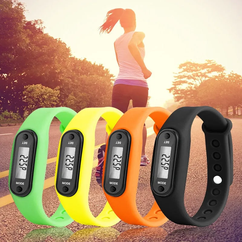 Digital LCD Wrist Band with Pedometer for Running, Walking and Jogging (for Kids and Adults)