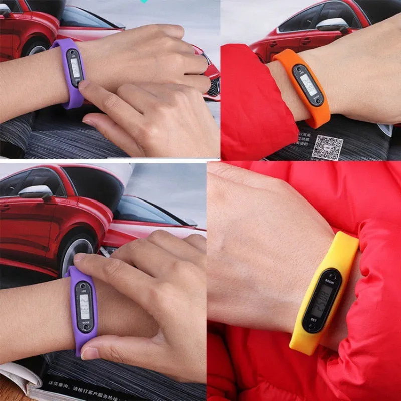 Digital LCD Wrist Band with Pedometer for Running, Walking and Jogging (for Kids and Adults)