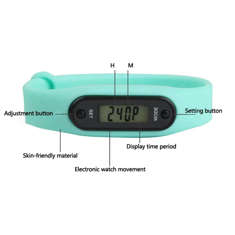 Digital LCD Wrist Band with Pedometer for Running, Walking and Jogging (for Kids and Adults)