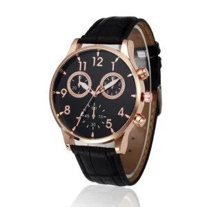 Fashion Luxury Leather Strap Quartz Watch for Men