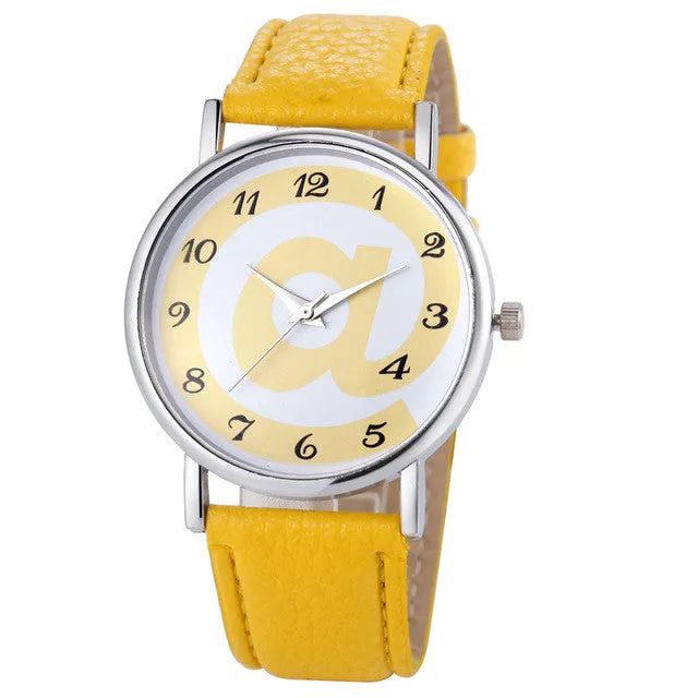 Genvivia Fashion Diamond Analog Leather Wrist Watch