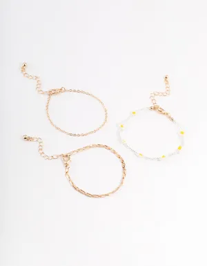 Gold Daisy Bracelet Pack