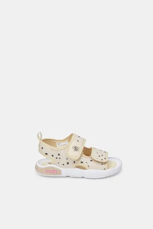 Infant Girls Beige Velcro Sandal