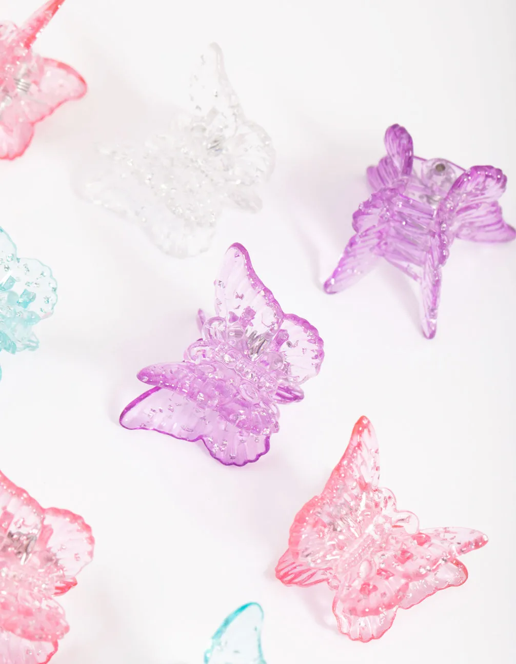 Kids Glitter Butterfly Mini Claw Clip Pack