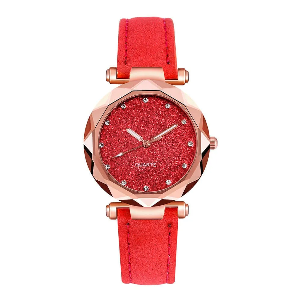 Ladies Fashion Korean Rhinestone Rose Gold Quartz Watch Female Belt Watch Women's Watches Fashion Clock Watch Women Watches #vk