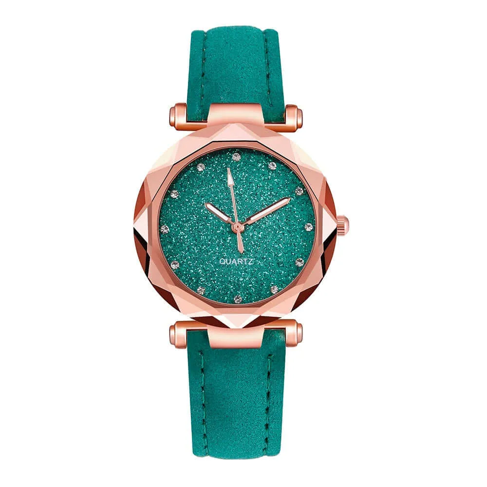 Ladies Fashion Korean Rhinestone Rose Gold Quartz Watch Female Belt Watch Women's Watches Fashion Clock Watch Women Watches #vk