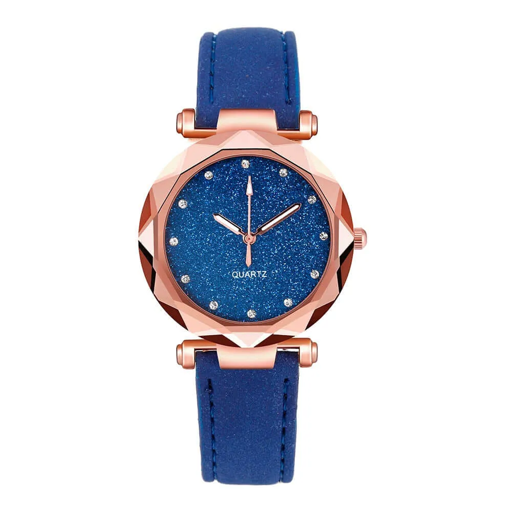 Ladies Fashion Korean Rhinestone Rose Gold Quartz Watch Female Belt Watch Women's Watches Fashion Clock Watch Women Watches #vk