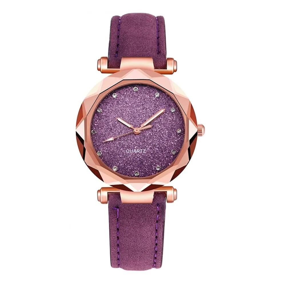 Ladies Fashion Korean Rhinestone Rose Gold Quartz Watch Female Belt Watch Women's Watches Fashion Clock Watch Women Watches #vk