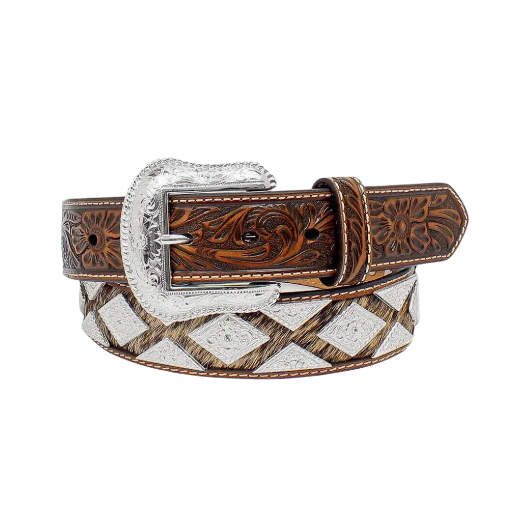 M&f Men's Nocona Calf Hair Diamond Shape Concho Belt