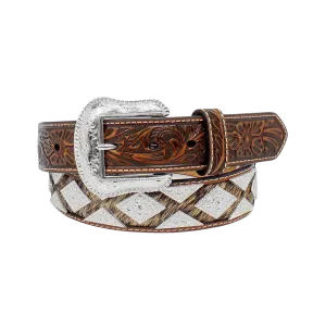 M&f Men's Nocona Calf Hair Diamond Shape Concho Belt