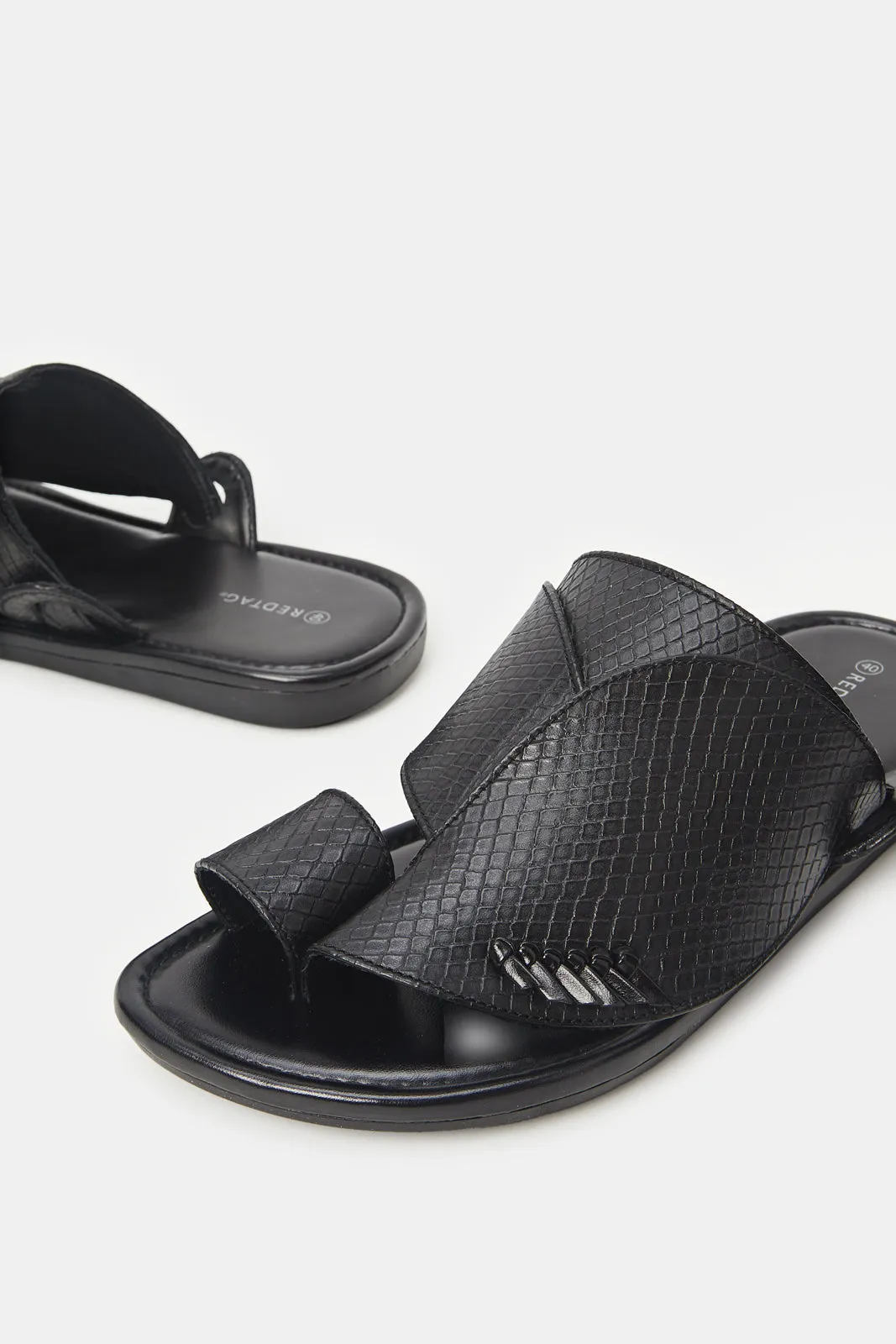 Men Black Sharqi Traditional Sandal