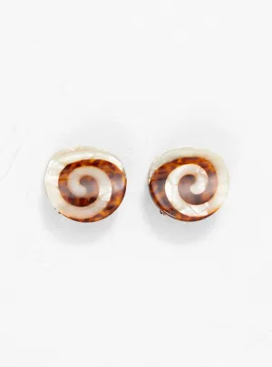 Mini Spiral Claw Set Off White & Brown Tortoiseshell