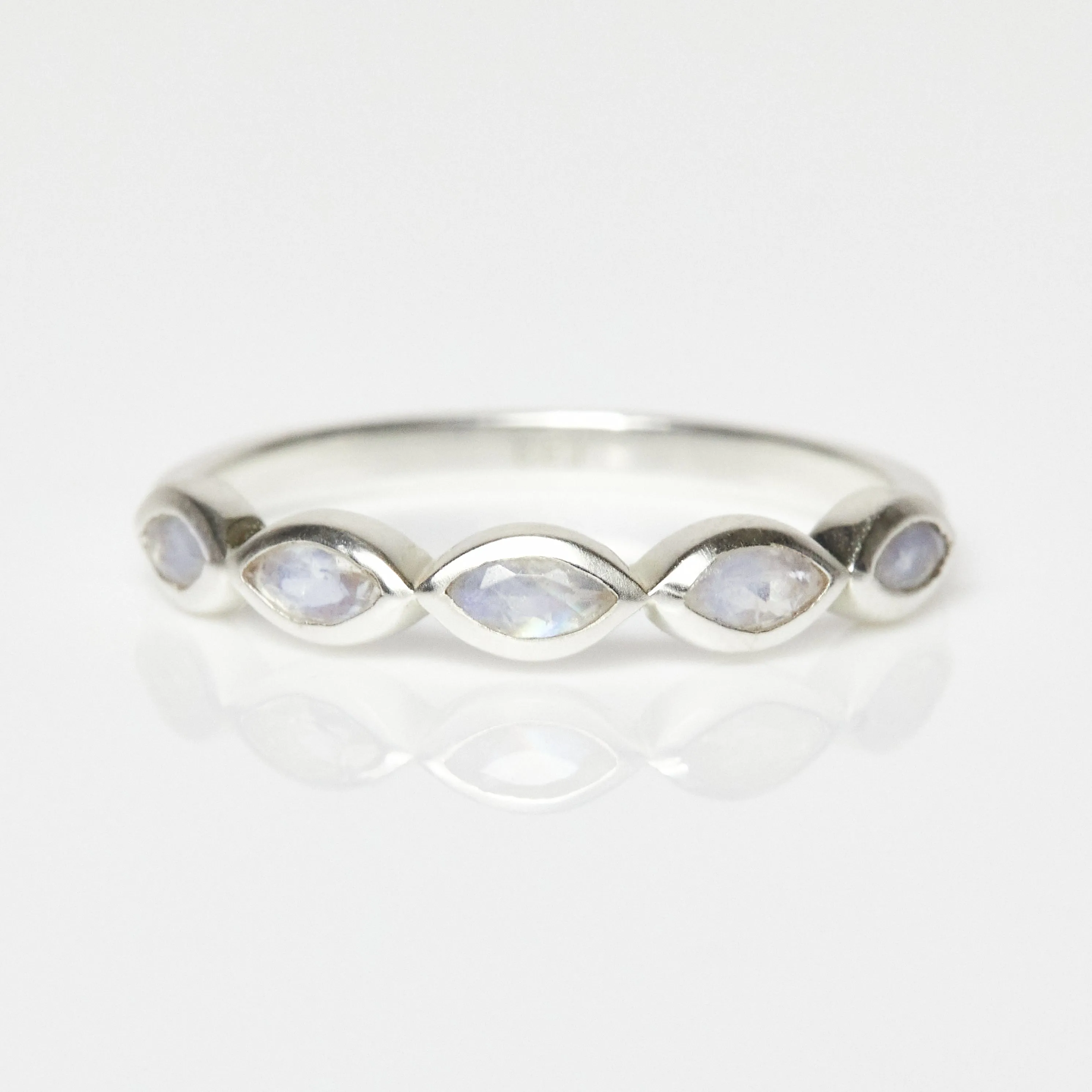 Moonstone Marquise Gemstone Stacking Ring