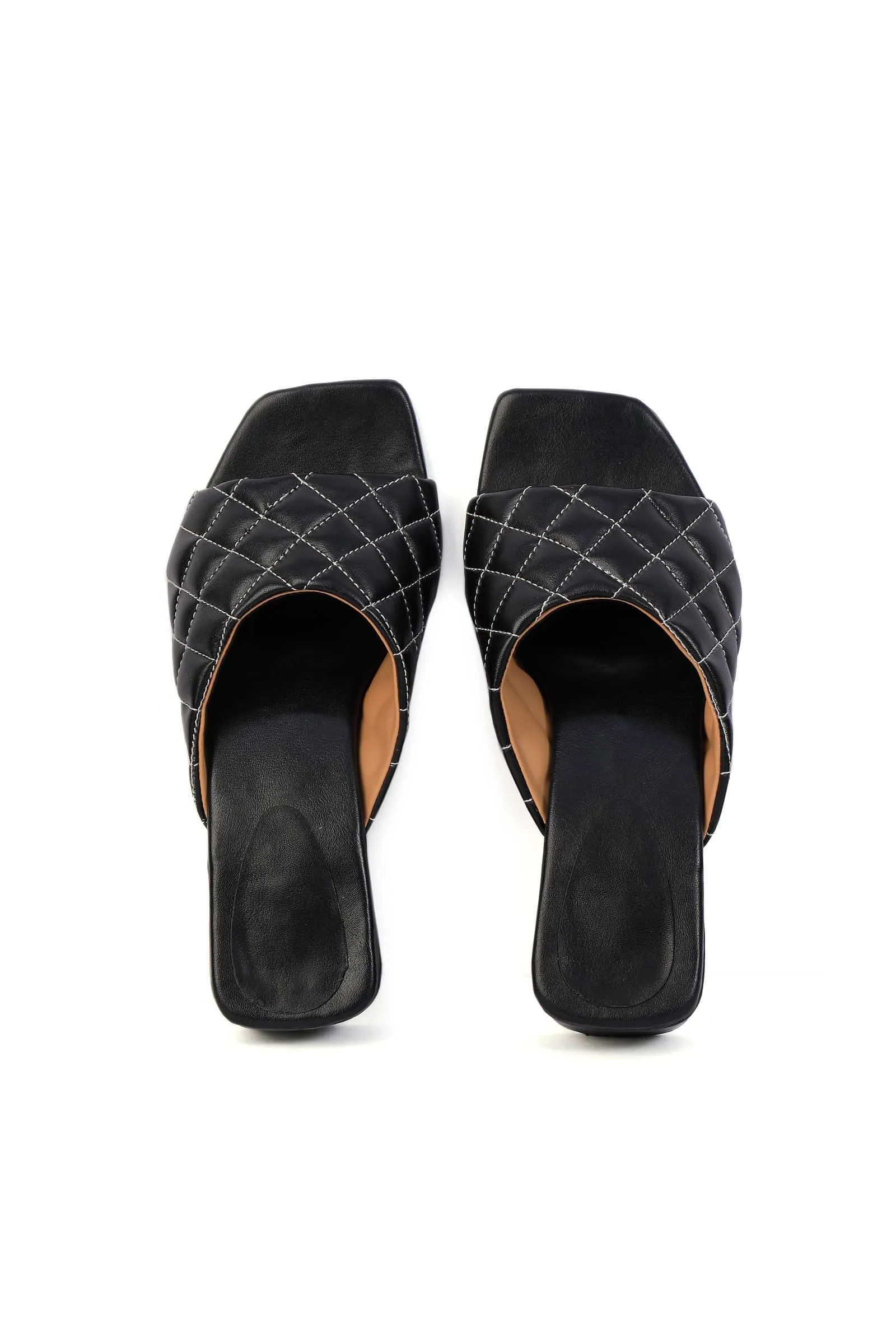 Pebble Black Cruelty Free Leather Heels