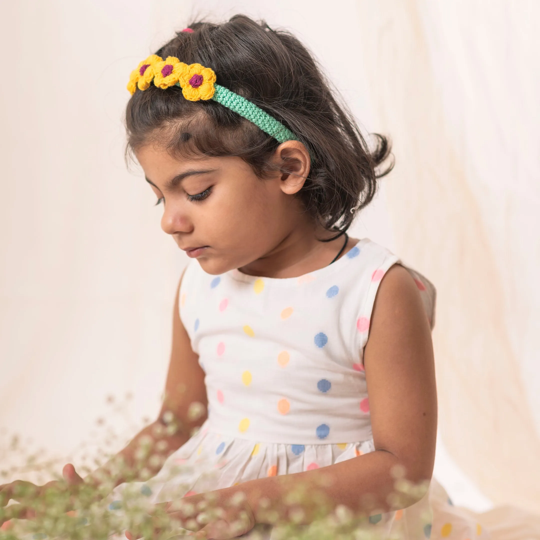 Petal Playground - Crochet Hair Band/ Flower Clip