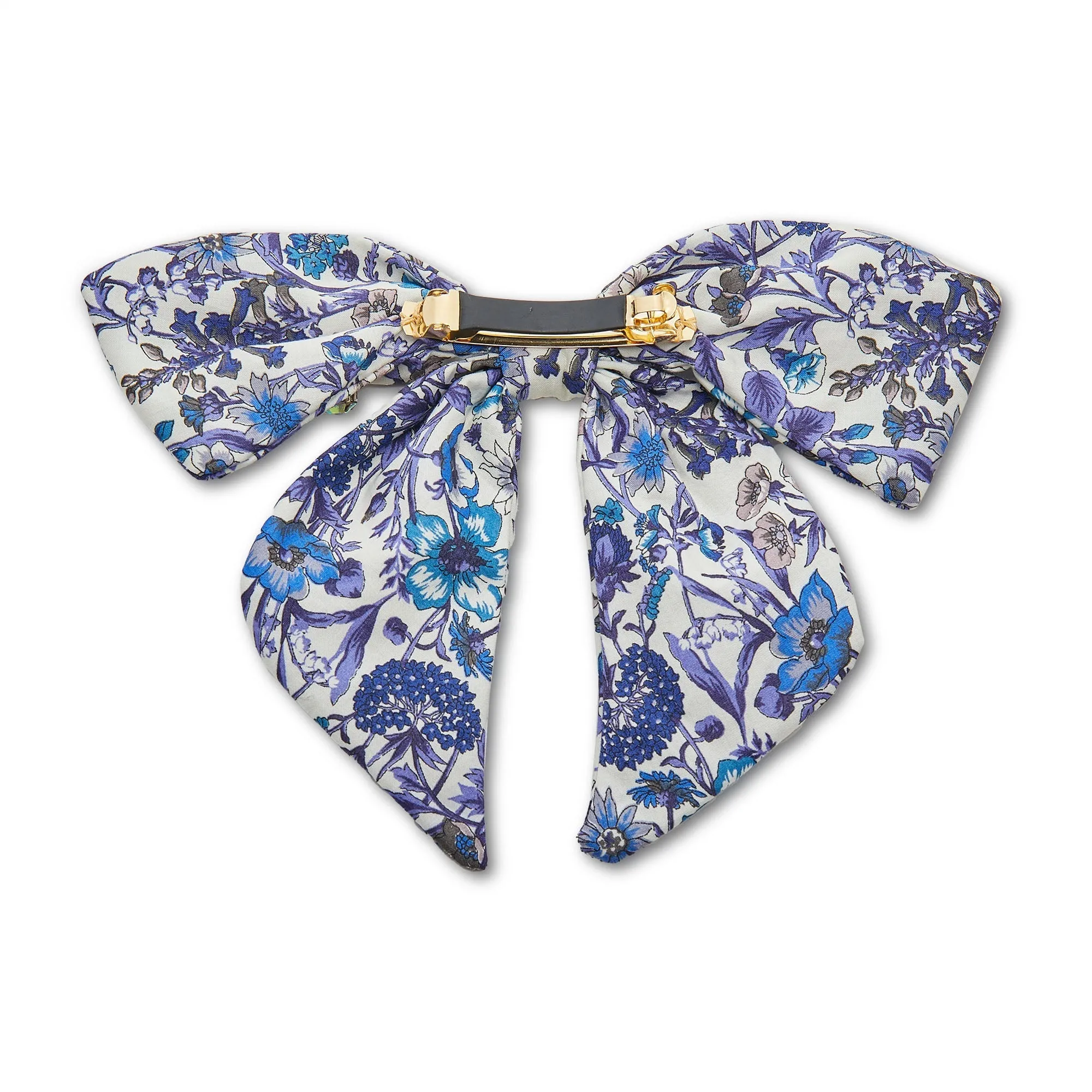 RACHEL FLORAL GLITTERING CRYSTAL BOW BARRETTE