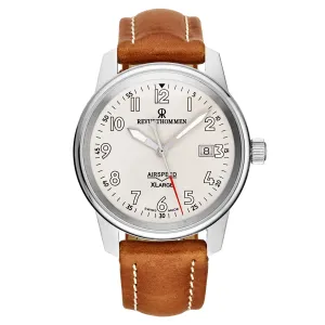 Revue Thommen 16052.2532 'Air Speed XL' Silver Dial Brown Leather Strap Swiss Mechanical Watch