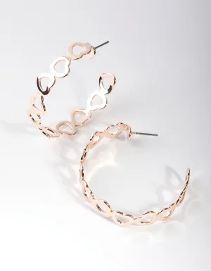 Rose Gold Heart Hoop Earrings