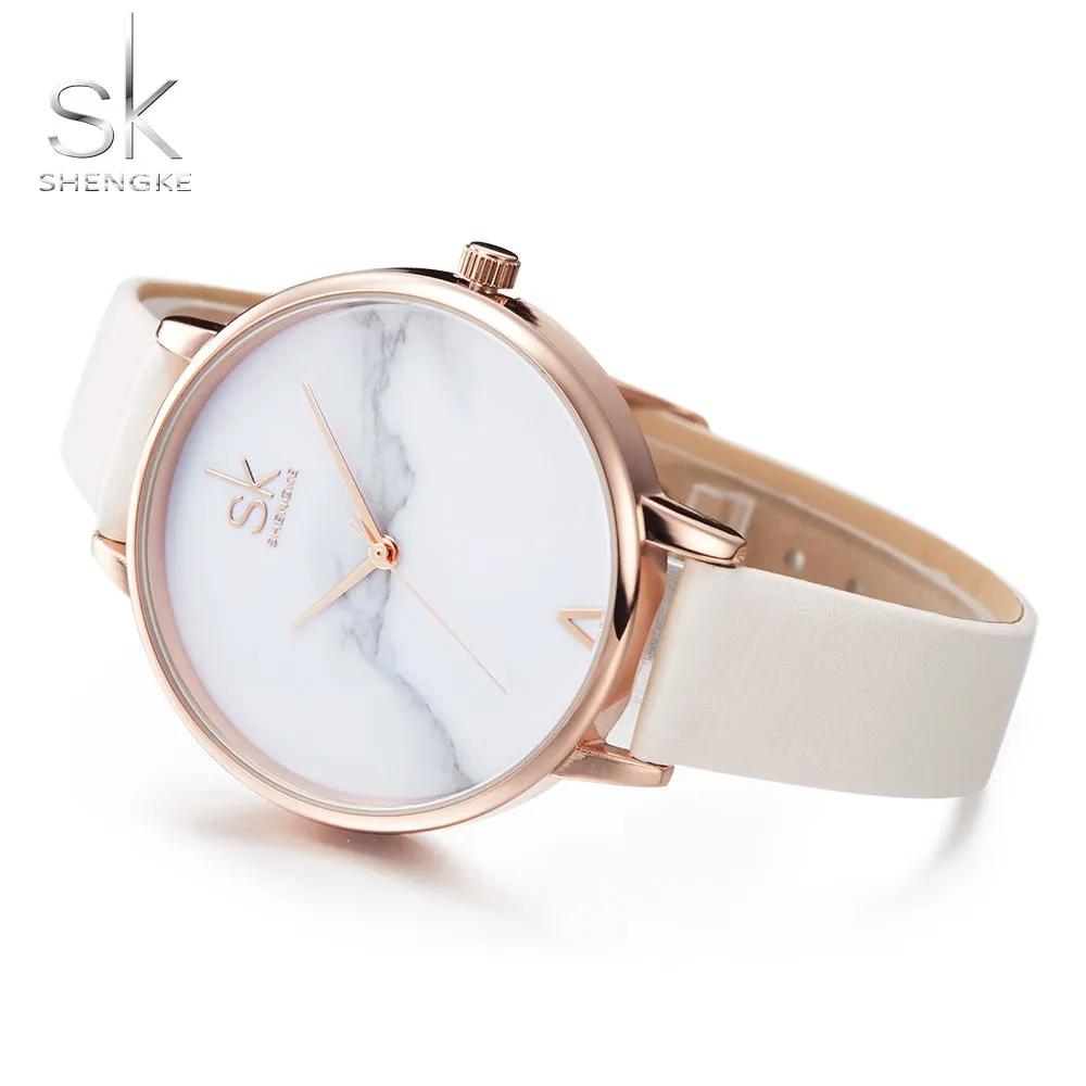 Shengke Women's Watches Fashion Leather