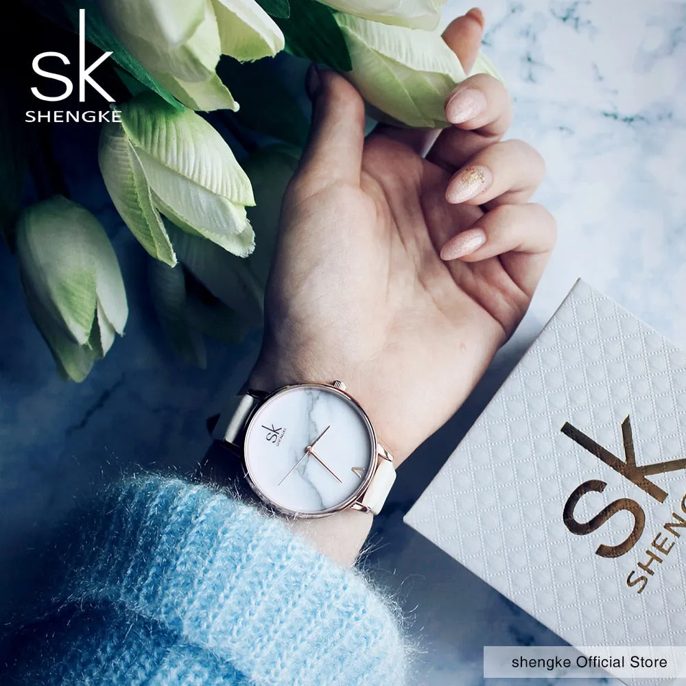 Shengke Women's Watches Fashion Leather