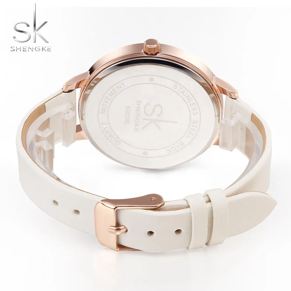 Shengke Women's Watches Fashion Leather