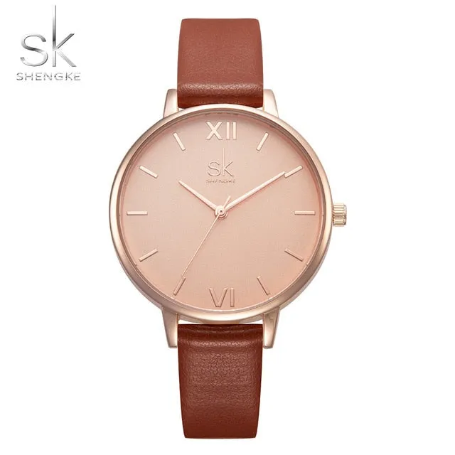 Shengke Women's Watches Fashion Leather