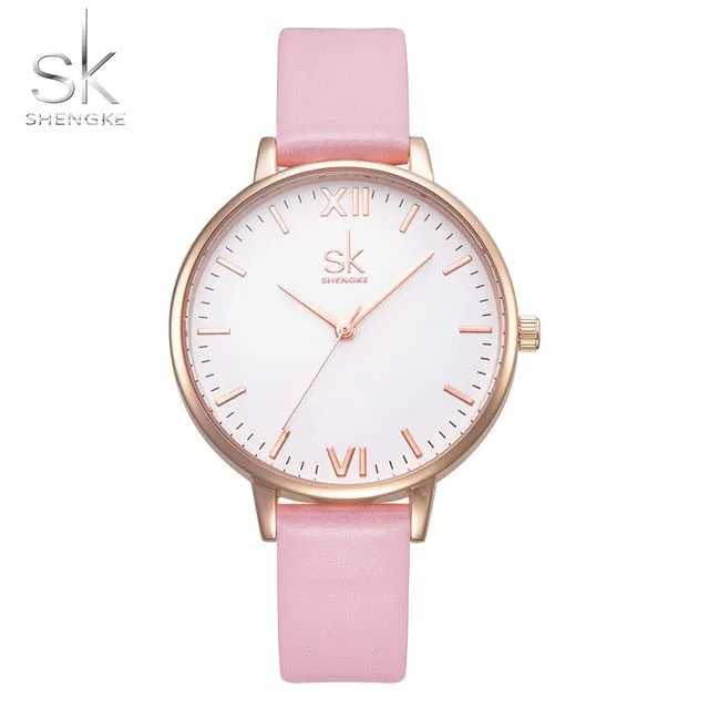 Shengke Women's Watches Fashion Leather