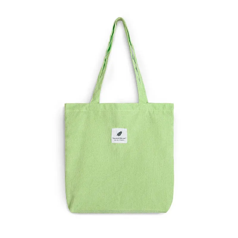 Simple INS Corduroy Shopping Tote Bag