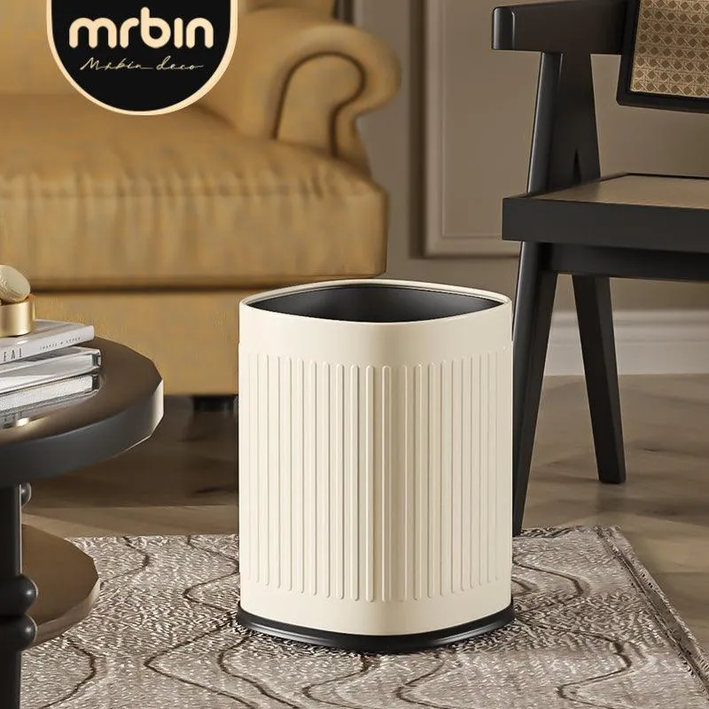 Stylish Living Room Small Trash Can with Double Layer and Wide Opening for Easy Use