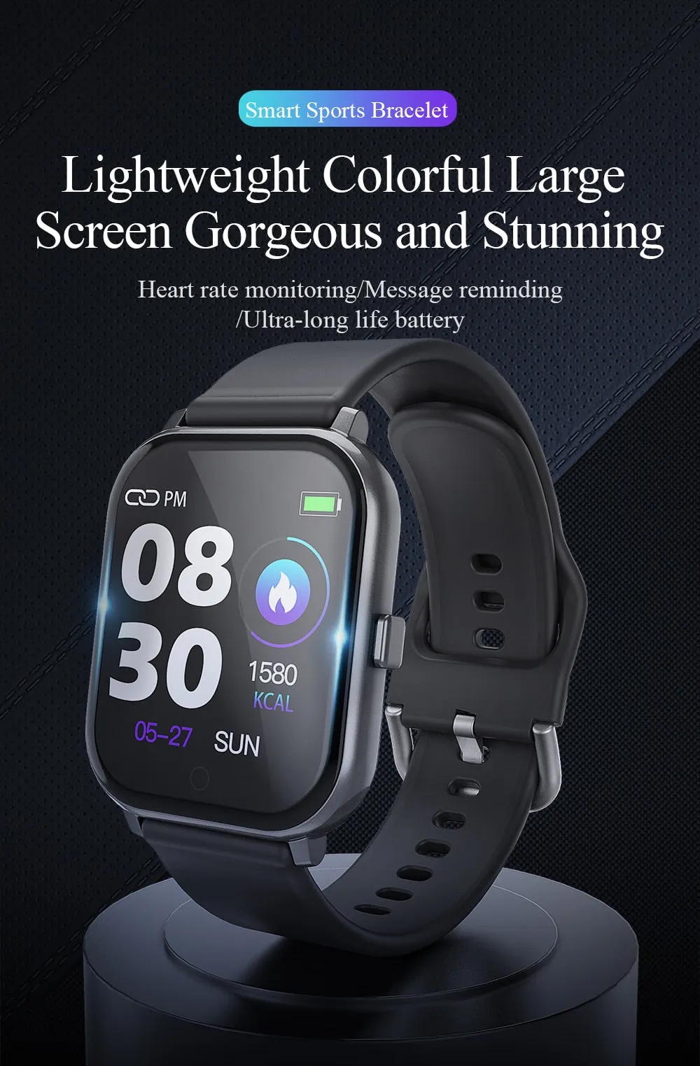 T55 Smart Watch with Heart Rate and Blood Pressure Monitor, Chronograph, Pedometer and more