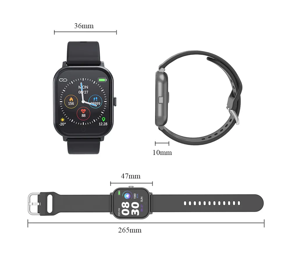 T55 Smart Watch with Heart Rate and Blood Pressure Monitor, Chronograph, Pedometer and more