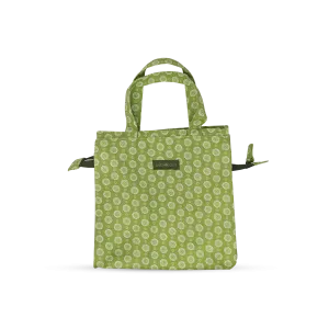 Tall Acrylic Coated Lunch Bag with Zip - Geo Lime