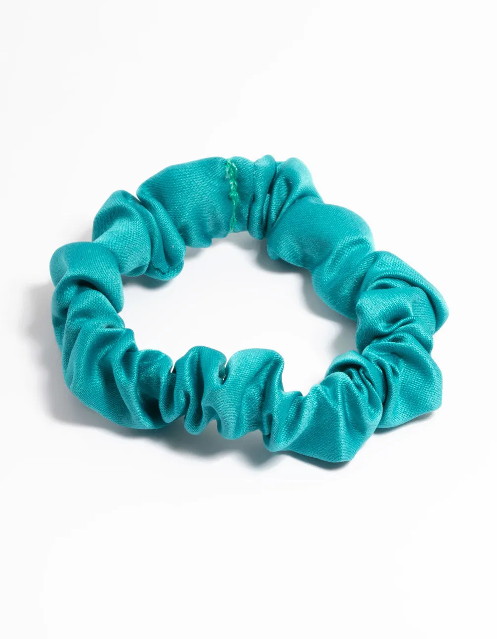 Teal Farbic Narrow Scrunchie