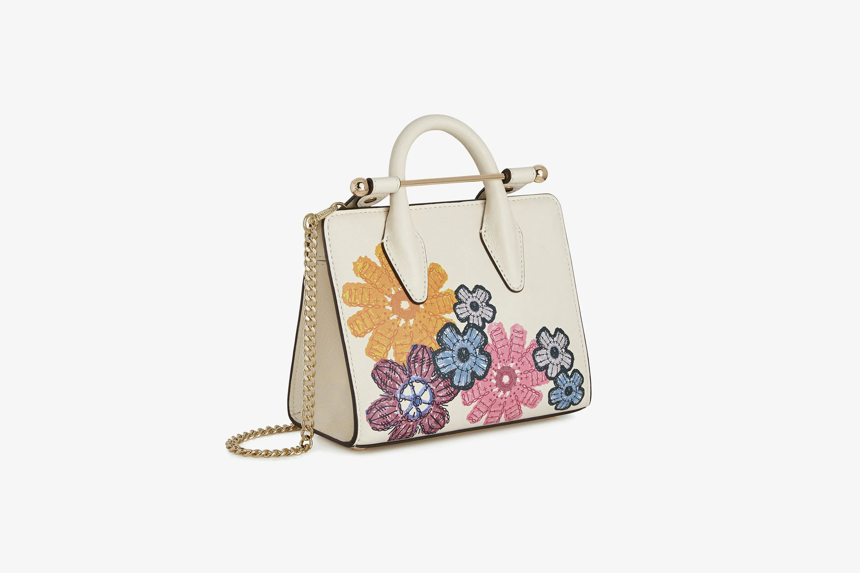 The Strathberry Nano Tote - Crochet Flower Print