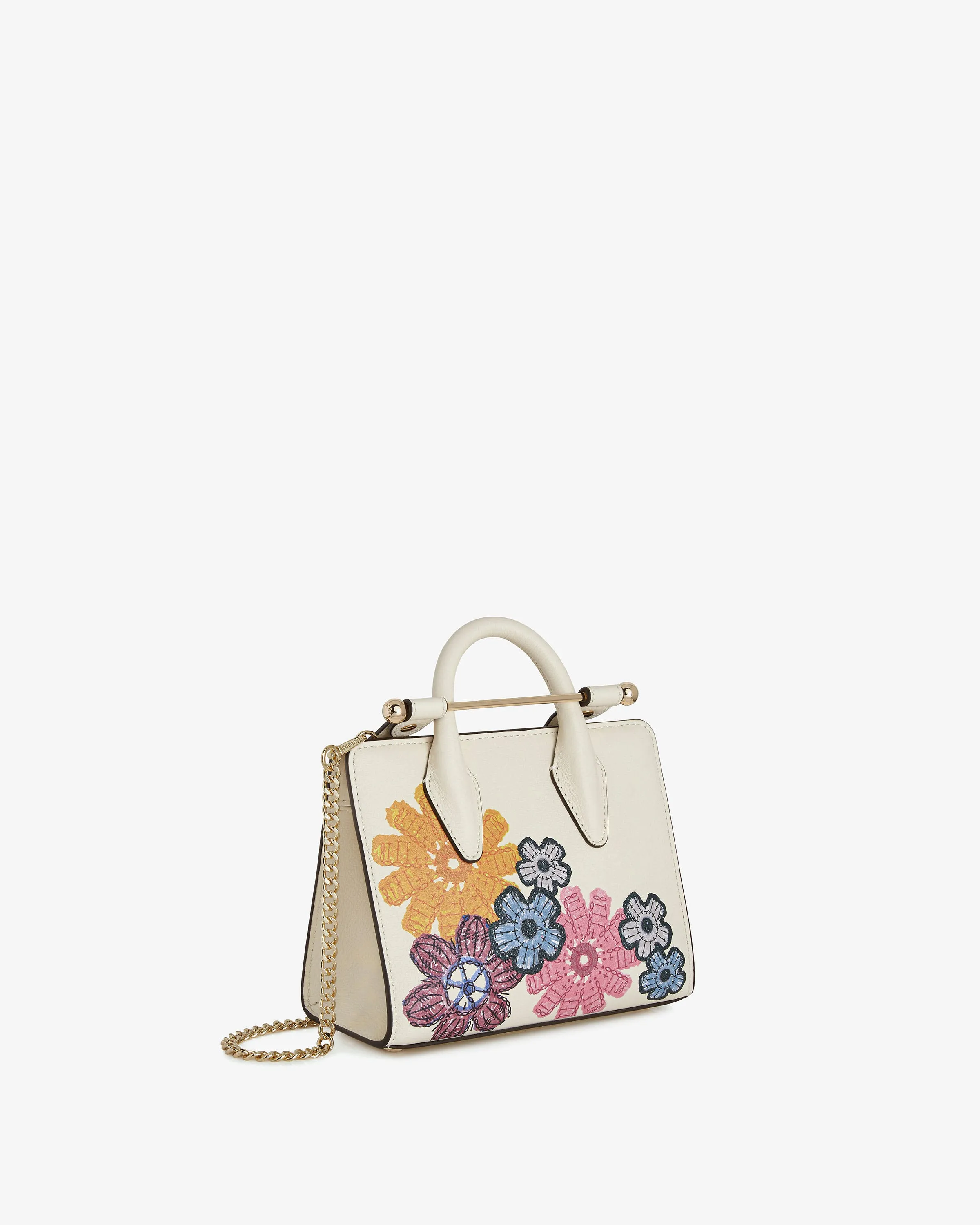 The Strathberry Nano Tote - Crochet Flower Print